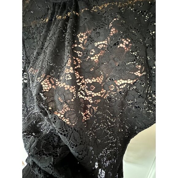 Y2K Vintage EXPRESS Womens Knit Sheer Lace Top Goth Grunge Festival Size Large - Picture 5 of 6
